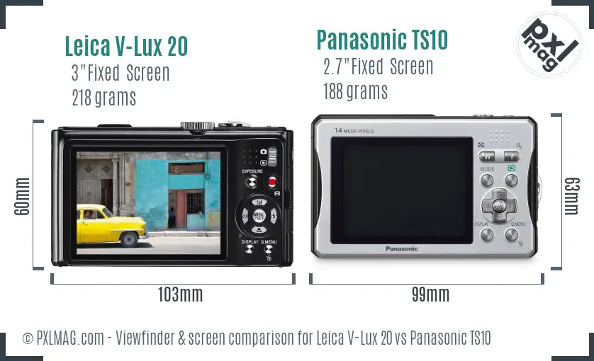 Leica V-Lux 20 vs Panasonic TS10 Screen and Viewfinder comparison