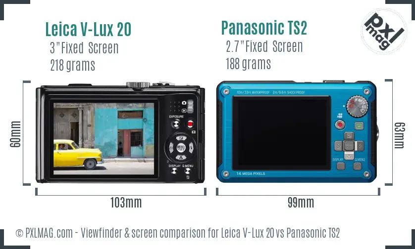 Leica V-Lux 20 vs Panasonic TS2 Screen and Viewfinder comparison Leica V-Lux 20 vs Panasonic TS2 Screen and Viewfinder comparison