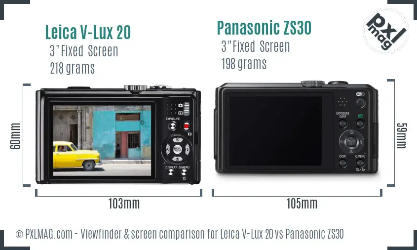 Leica V-Lux 20 vs Panasonic ZS30 Screen and Viewfinder comparison Leica V-Lux 20 vs Panasonic ZS30 Screen and Viewfinder comparison
