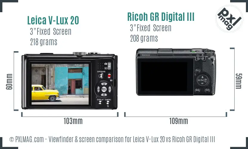Leica V-Lux 20 vs Ricoh GR Digital III Screen and Viewfinder comparison Leica V-Lux 20 vs Ricoh GR Digital III Screen and Viewfinder comparison