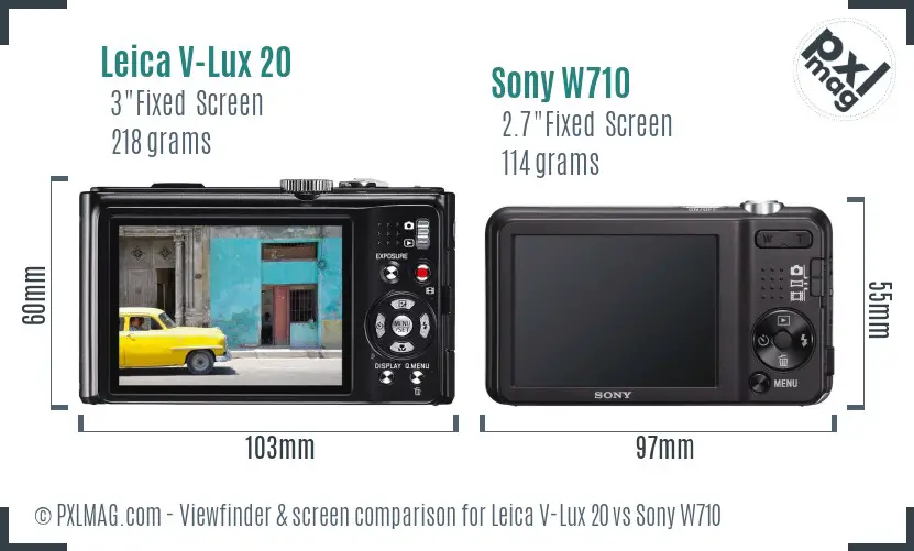 Leica V-Lux 20 vs Sony W710 Screen and Viewfinder comparison Leica V-Lux 20 vs Sony W710 Screen and Viewfinder comparison