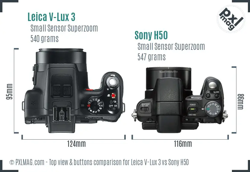 Top view design and control layout comparison