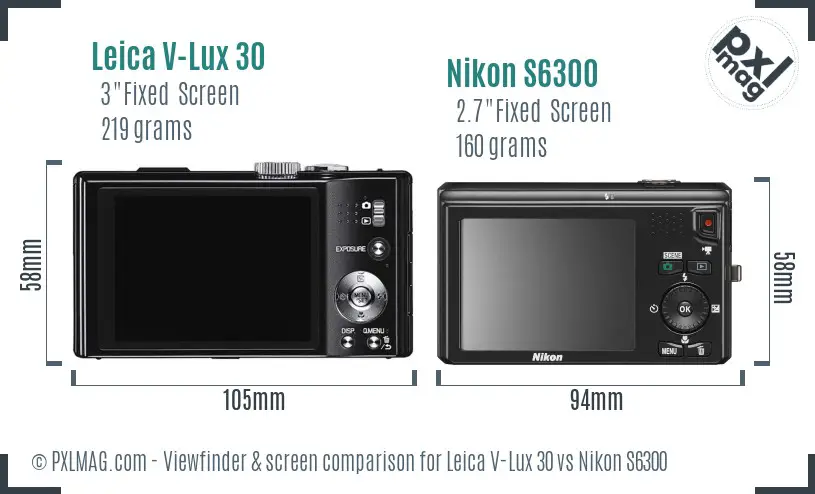Leica V-Lux 30 vs Nikon S6300 Screen and Viewfinder comparison Leica V-Lux 30 vs Nikon S6300 Screen and Viewfinder comparison
