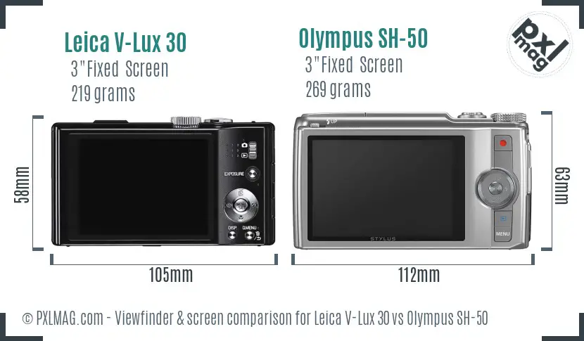 Leica V-Lux 30 vs Olympus SH-50 Screen and Viewfinder comparison Leica V-Lux 30 vs Olympus SH-50 Screen and Viewfinder comparison
