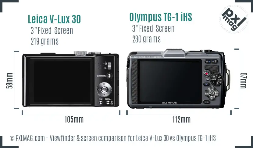 Leica V-Lux 30 vs Olympus TG-1 iHS Screen and Viewfinder comparison