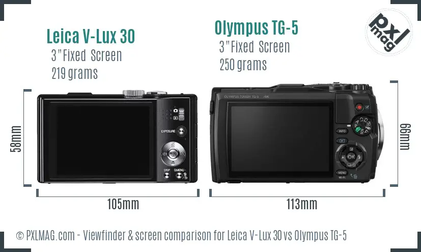 Leica V-Lux 30 vs Olympus TG-5 Screen and Viewfinder comparison Leica V-Lux 30 vs Olympus TG-5 Screen and Viewfinder comparison