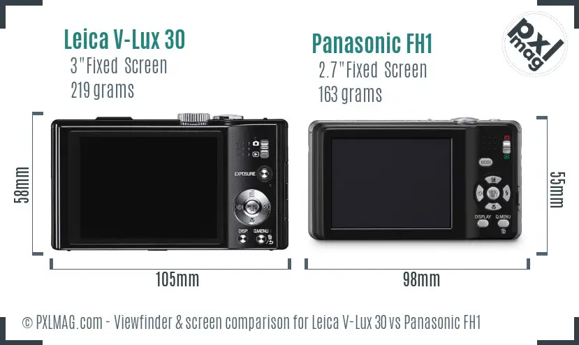 Leica V-Lux 30 vs Panasonic FH1 Screen and Viewfinder comparison