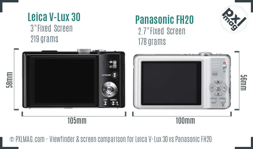 Leica V-Lux 30 vs Panasonic FH20 Screen and Viewfinder comparison
