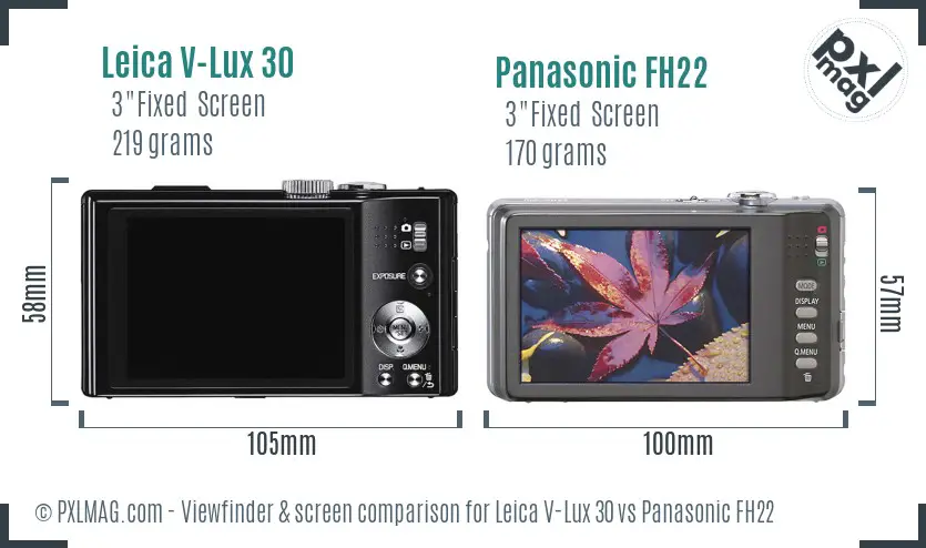 Leica V-Lux 30 vs Panasonic FH22 Screen and Viewfinder comparison Leica V-Lux 30 vs Panasonic FH22 Screen and Viewfinder comparison