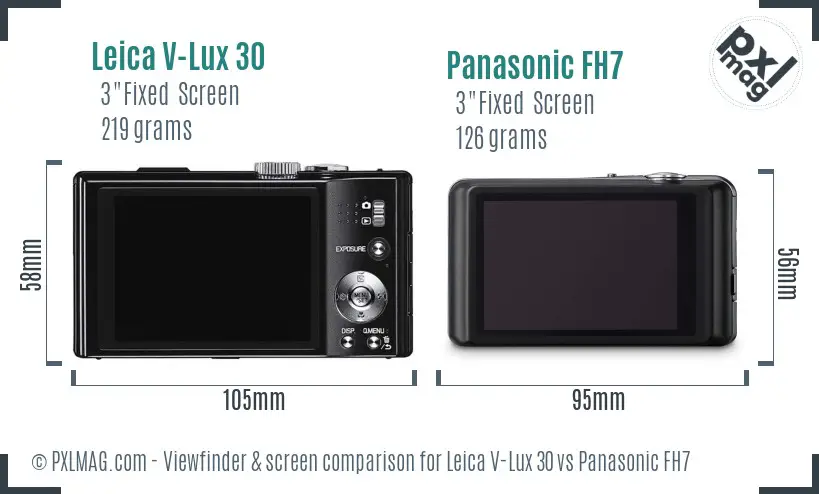 Leica V-Lux 30 vs Panasonic FH7 Screen and Viewfinder comparison