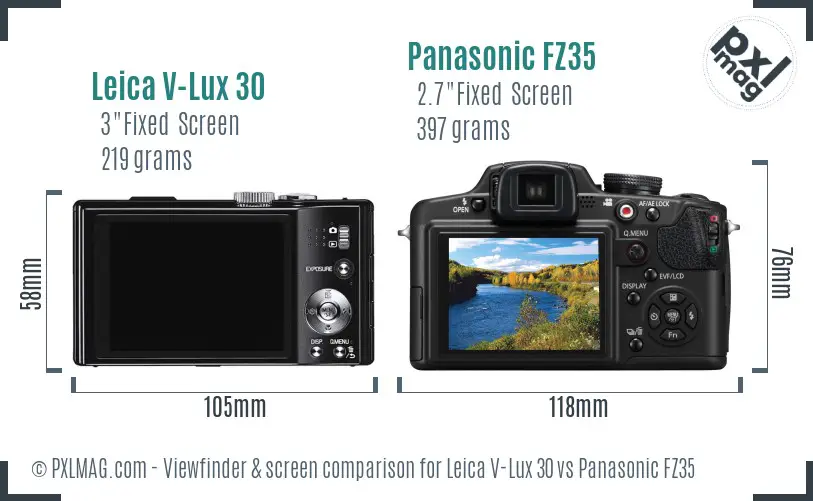 Leica V-Lux 30 vs Panasonic FZ35 Screen and Viewfinder comparison