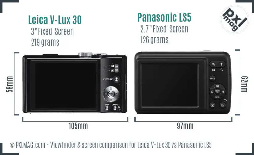 Leica V-Lux 30 vs Panasonic LS5 Screen and Viewfinder comparison Leica V-Lux 30 vs Panasonic LS5 Screen and Viewfinder comparison