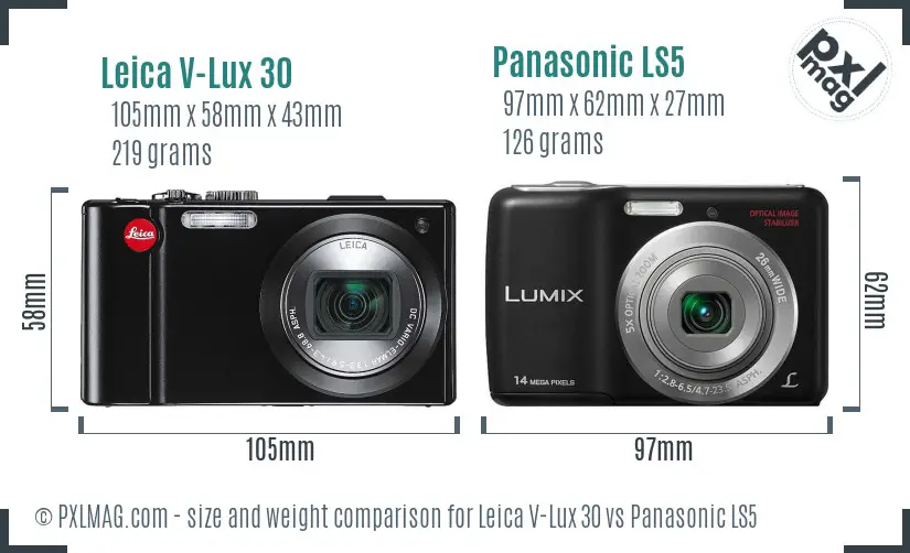 Leica V-Lux 30 vs Panasonic LS5 size comparison Leica V-Lux 30 vs Panasonic LS5 size comparison
