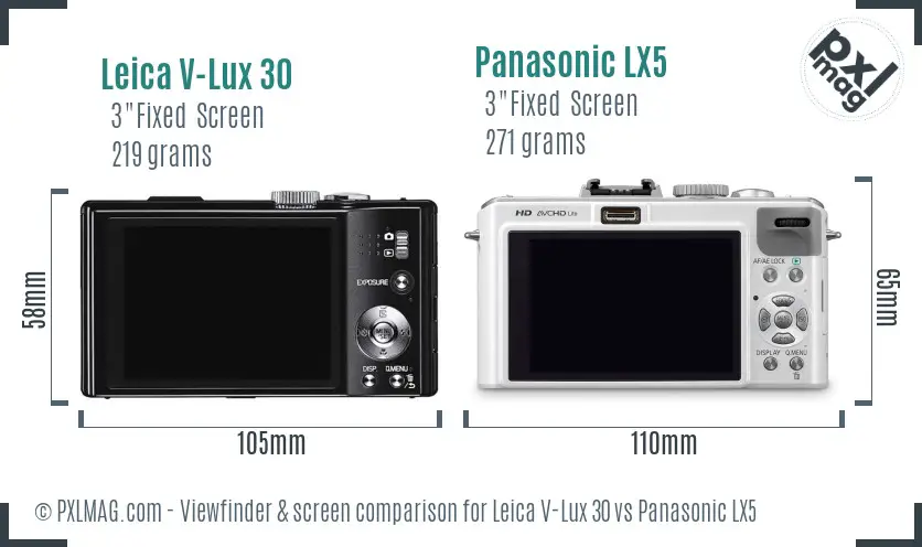 Leica V-Lux 30 vs Panasonic LX5 Screen and Viewfinder comparison Leica V-Lux 30 vs Panasonic LX5 Screen and Viewfinder comparison