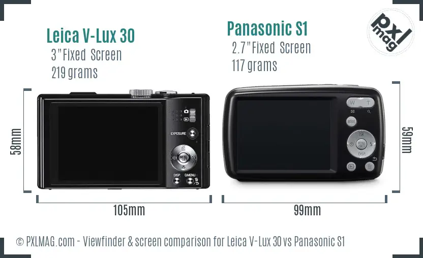 Leica V-Lux 30 vs Panasonic S1 Screen and Viewfinder comparison