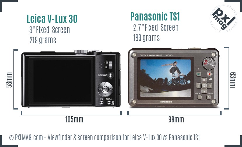 Leica V-Lux 30 vs Panasonic TS1 Screen and Viewfinder comparison