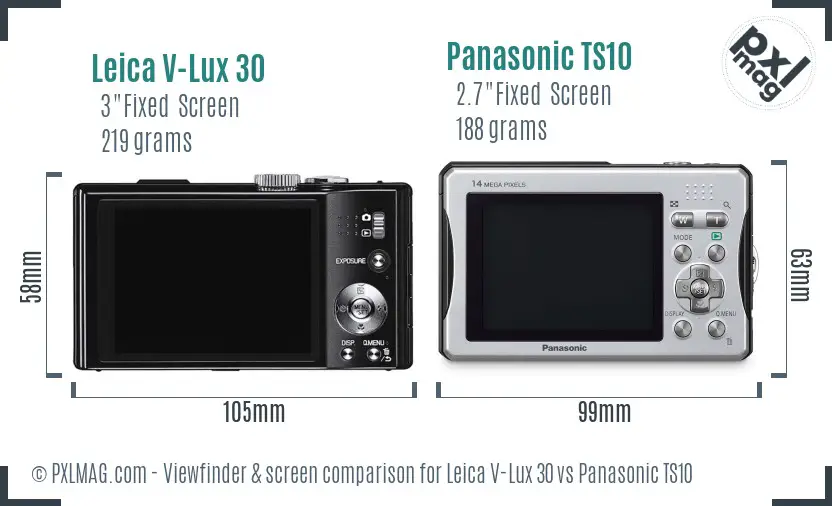 Leica V-Lux 30 vs Panasonic TS10 Screen and Viewfinder comparison