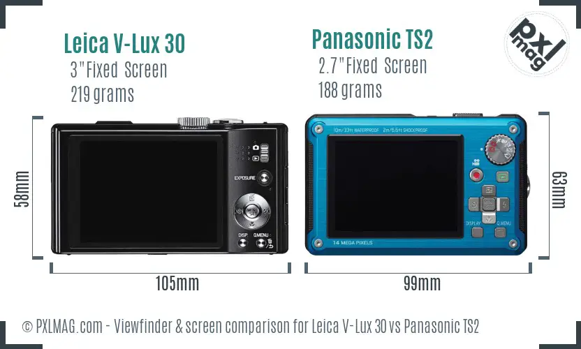 Leica V-Lux 30 vs Panasonic TS2 Screen and Viewfinder comparison