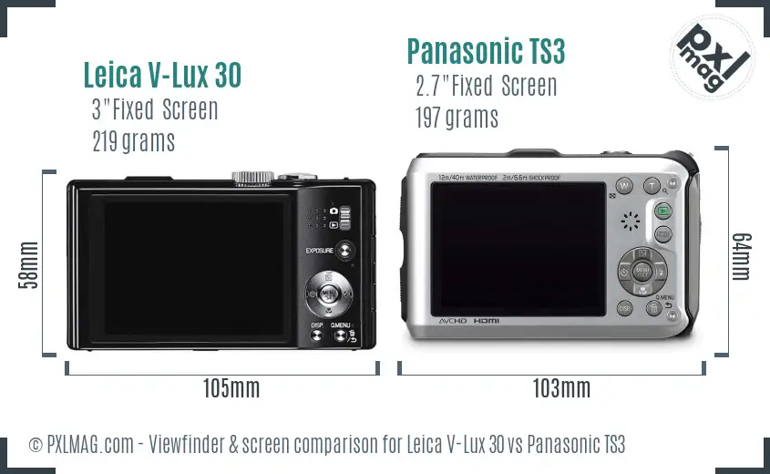 Leica V-Lux 30 vs Panasonic TS3 Screen and Viewfinder comparison