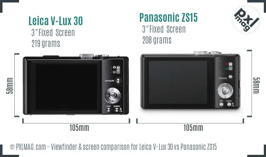 Leica V-Lux 30 vs Panasonic ZS15 Screen and Viewfinder comparison Leica V-Lux 30 vs Panasonic ZS15 Screen and Viewfinder comparison