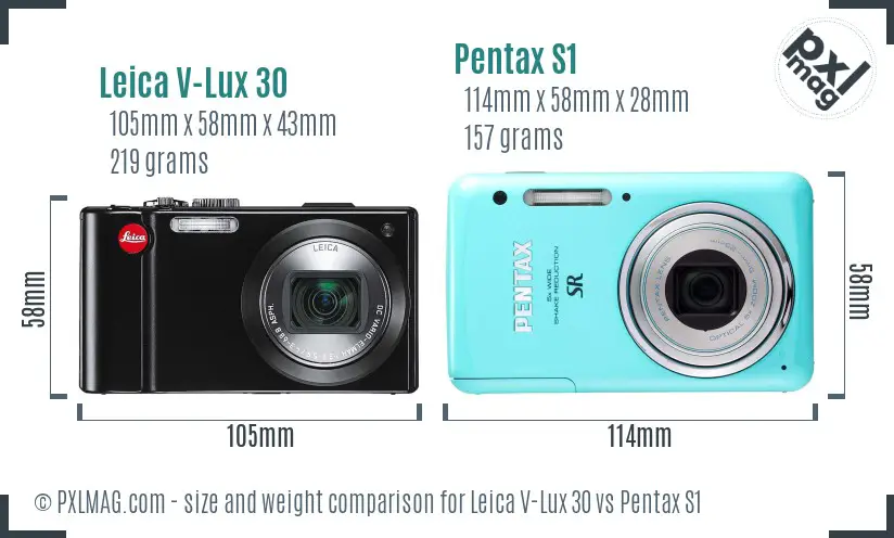 Leica V-Lux 30 vs Pentax S1 size comparison Leica V-Lux 30 vs Pentax S1 size comparison
