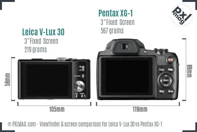 Leica V-Lux 30 vs Pentax XG-1 Screen and Viewfinder comparison Leica V-Lux 30 vs Pentax XG-1 Screen and Viewfinder comparison
