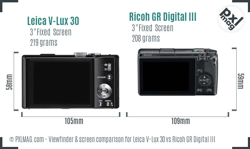 Leica V-Lux 30 vs Ricoh GR Digital III Screen and Viewfinder comparison Leica V-Lux 30 vs Ricoh GR Digital III Screen and Viewfinder comparison