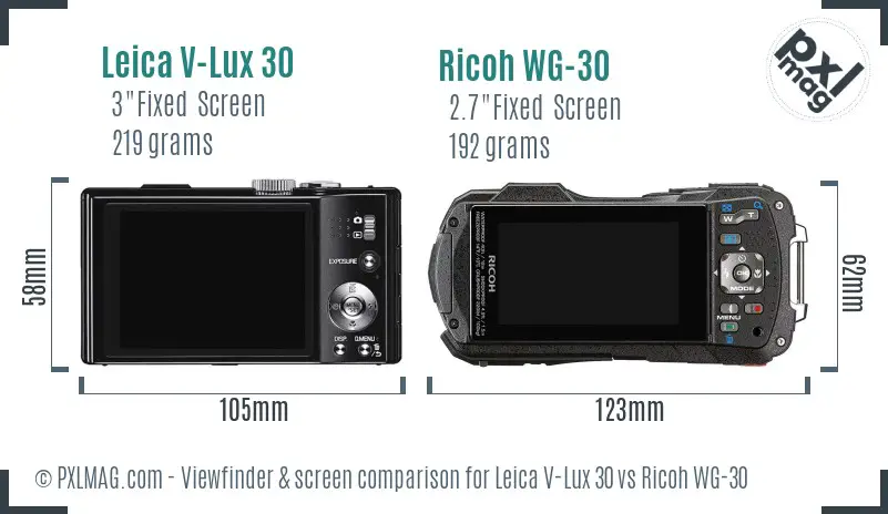 Leica V-Lux 30 vs Ricoh WG-30 Screen and Viewfinder comparison Leica V-Lux 30 vs Ricoh WG-30 Screen and Viewfinder comparison