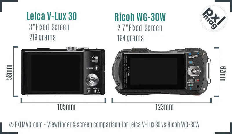 Leica V-Lux 30 vs Ricoh WG-30W Screen and Viewfinder comparison Leica V-Lux 30 vs Ricoh WG-30W Screen and Viewfinder comparison