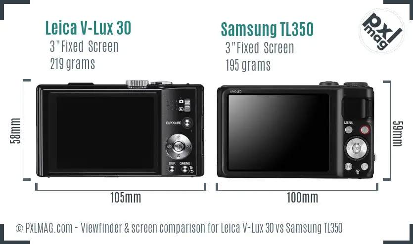 Leica V-Lux 30 vs Samsung TL350 Screen and Viewfinder comparison Leica V-Lux 30 vs Samsung TL350 Screen and Viewfinder comparison