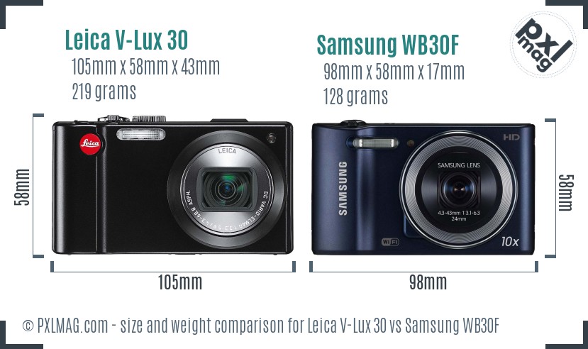 Leica V-Lux 30 vs Samsung WB30F size comparison Leica V-Lux 30 vs Samsung WB30F size comparison