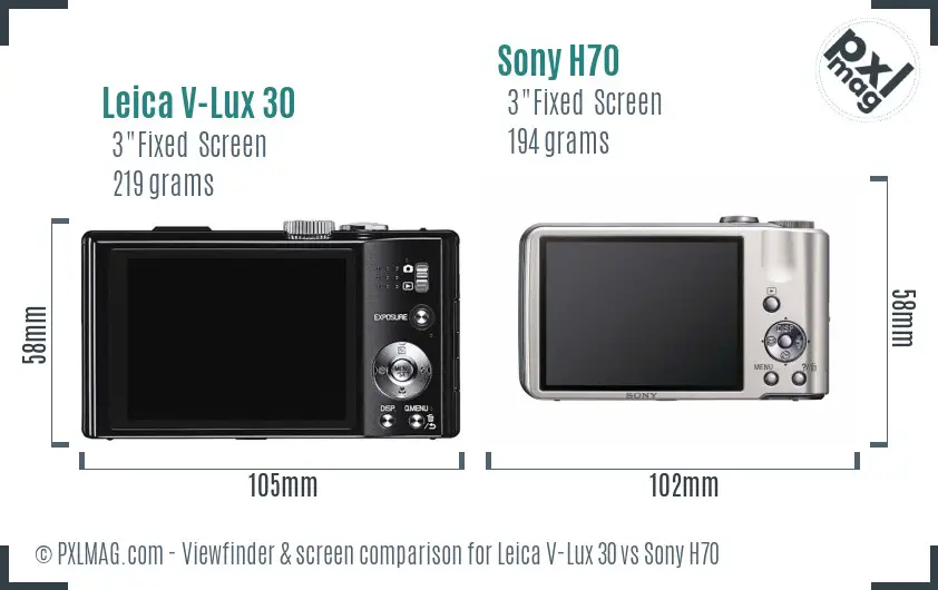 Leica V-Lux 30 vs Sony H70 Screen and Viewfinder comparison Leica V-Lux 30 vs Sony H70 Screen and Viewfinder comparison