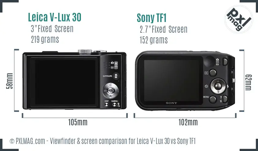 Leica V-Lux 30 vs Sony TF1 Screen and Viewfinder comparison