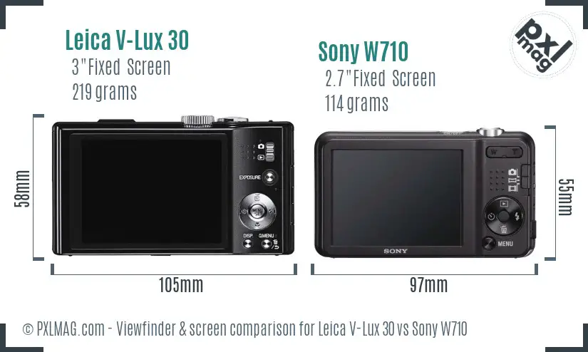 Leica V-Lux 30 vs Sony W710 Screen and Viewfinder comparison Leica V-Lux 30 vs Sony W710 Screen and Viewfinder comparison