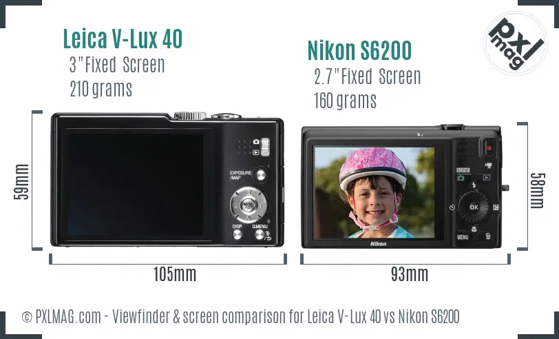 Leica V-Lux 40 vs Nikon S6200 Screen and Viewfinder comparison Leica V-Lux 40 vs Nikon S6200 Screen and Viewfinder comparison