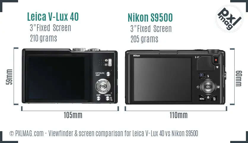 Leica V-Lux 40 vs Nikon S9500 Screen and Viewfinder comparison Leica V-Lux 40 vs Nikon S9500 Screen and Viewfinder comparison