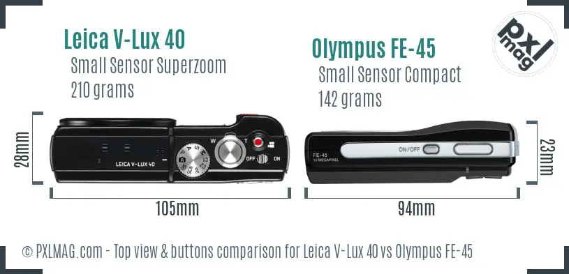 Top view design and control layout comparison