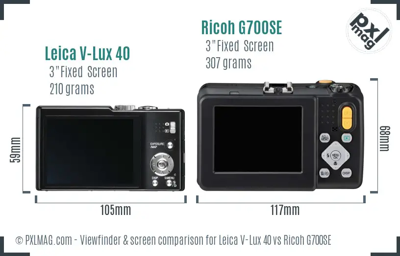 Leica V-Lux 40 vs Ricoh G700SE Screen and Viewfinder comparison Leica V-Lux 40 vs Ricoh G700SE Screen and Viewfinder comparison