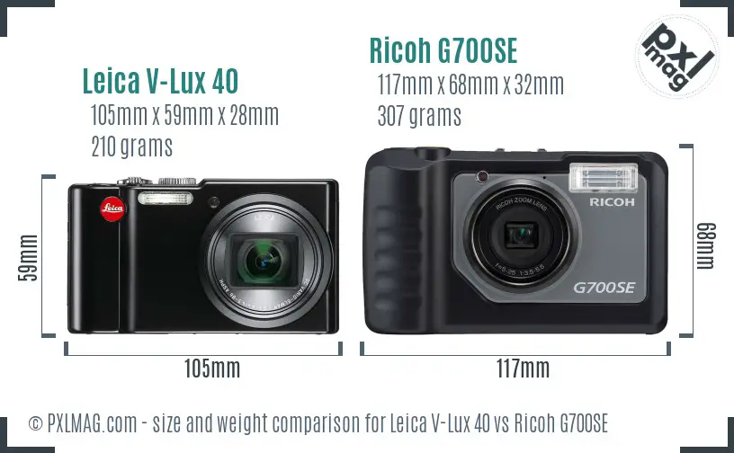 Leica V-Lux 40 vs Ricoh G700SE size comparison Leica V-Lux 40 vs Ricoh G700SE size comparison