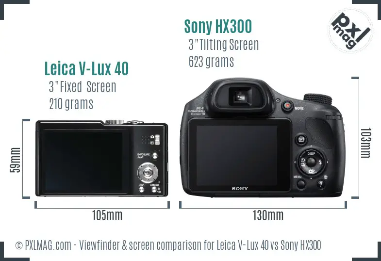 Leica V-Lux 40 vs Sony HX300 Screen and Viewfinder comparison Leica V-Lux 40 vs Sony HX300 Screen and Viewfinder comparison