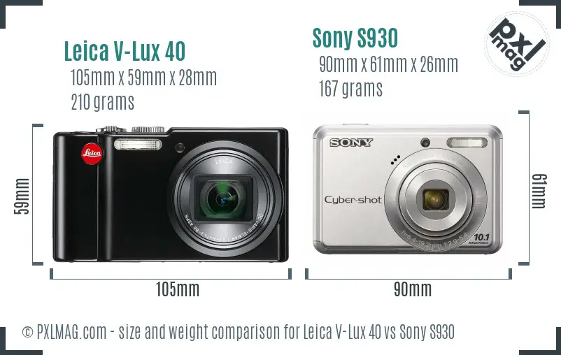 Leica V-Lux 40 vs Sony S930 size comparison Leica V-Lux 40 vs Sony S930 size comparison