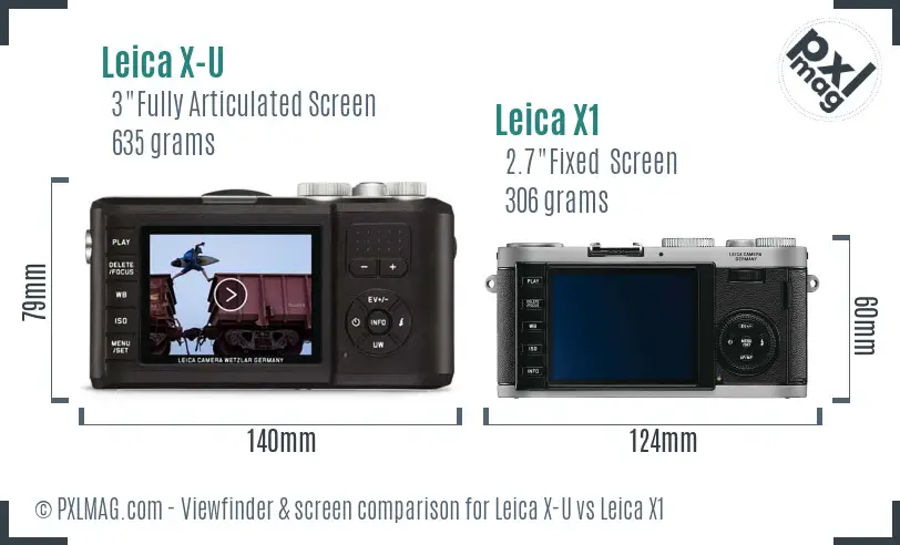 Leica X-U vs Leica X1 Screen and Viewfinder comparison