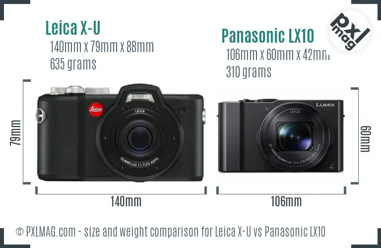 Leica X-U vs Panasonic LX10 size comparison
