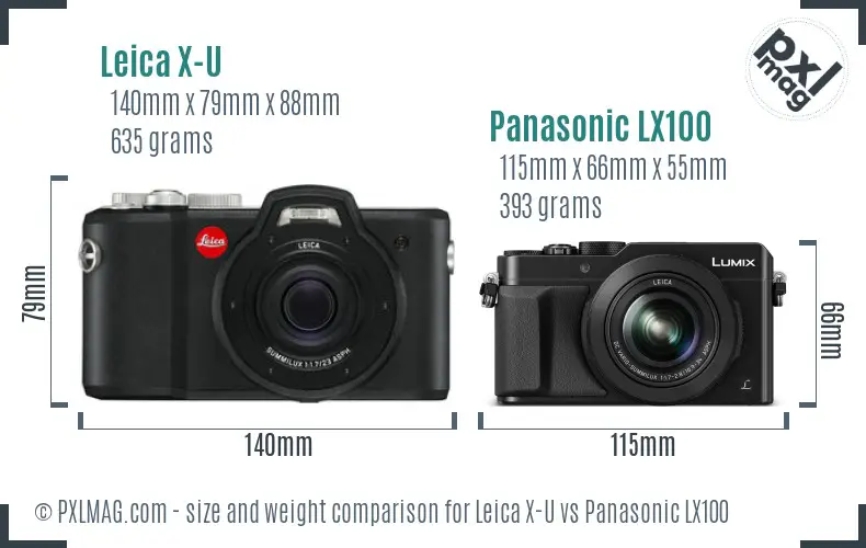 Leica X-U vs Panasonic LX100 size comparison