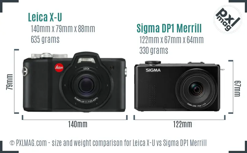 Leica X-U vs Sigma DP1 Merrill size comparison