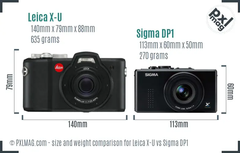 Leica X-U vs Sigma DP1 size comparison