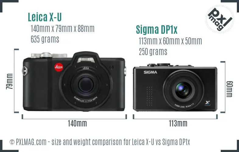 Leica X-U vs Sigma DP1x size comparison