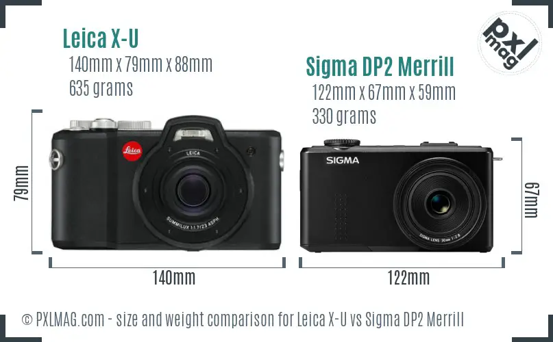 Leica X-U vs Sigma DP2 Merrill size comparison