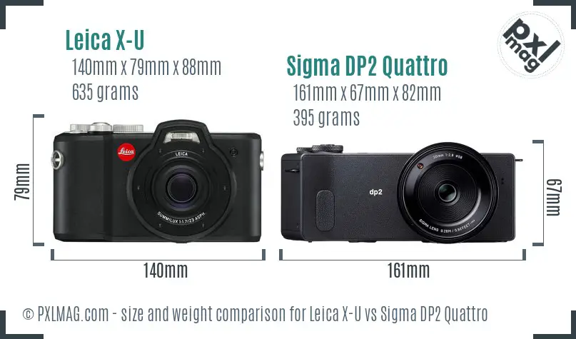 Leica X-U vs Sigma DP2 Quattro size comparison