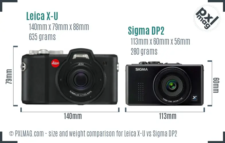 Leica X-U vs Sigma DP2 size comparison